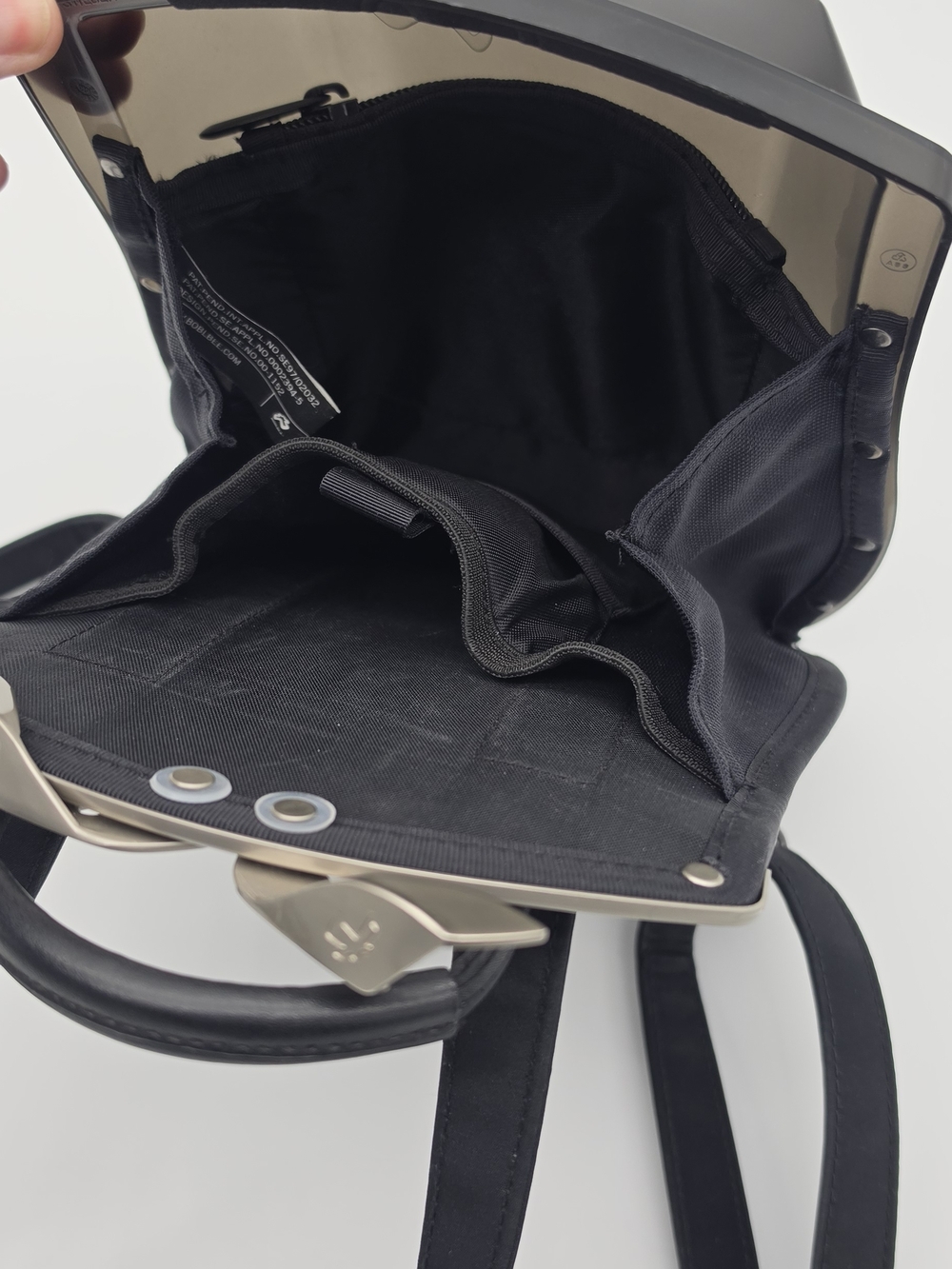 Minimalist Black Scarabee Backpack with Silver Hardware - Picture 4 of 11